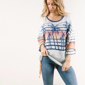 Free People Blue and Orange Sweater